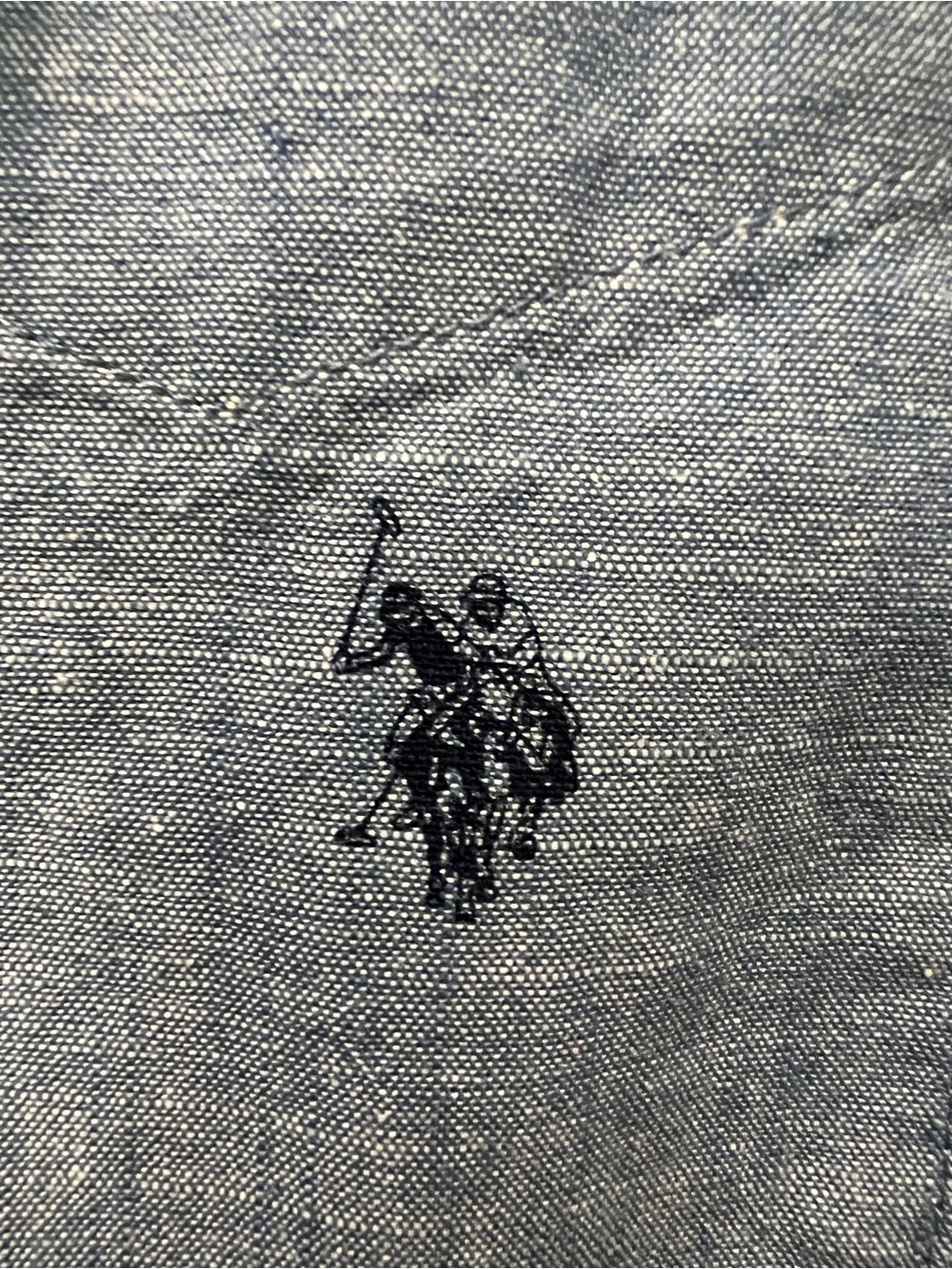 Boy’s U.S. Polo Assn. Blue Chambray Button-Down & Red Striped Polo Shirts - Picture 6 of 11